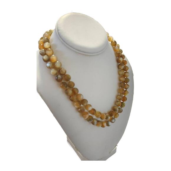 Vintage Lucite Beaded Two Strand Necklace - Picture 3 of 10
